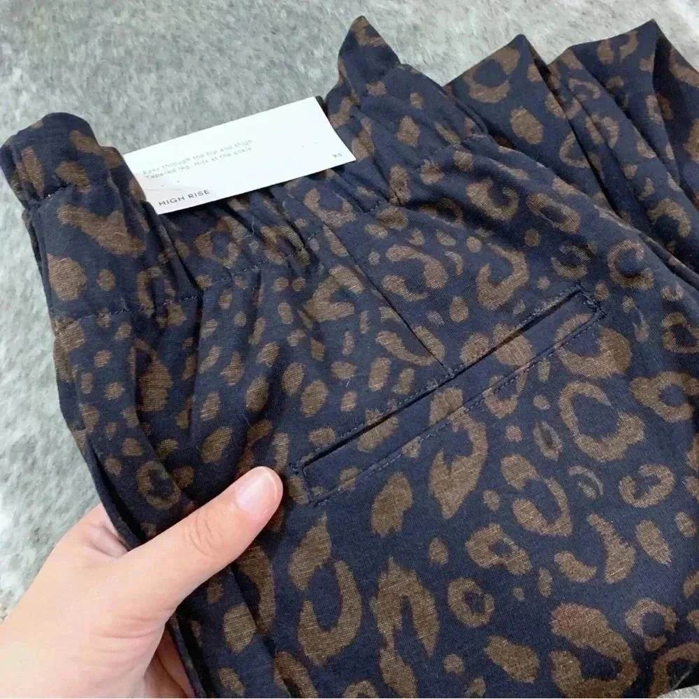 NWT Ann Taylor Animal Print Paperbag Pants
